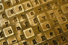 Monotype matrices for casting letterpress type